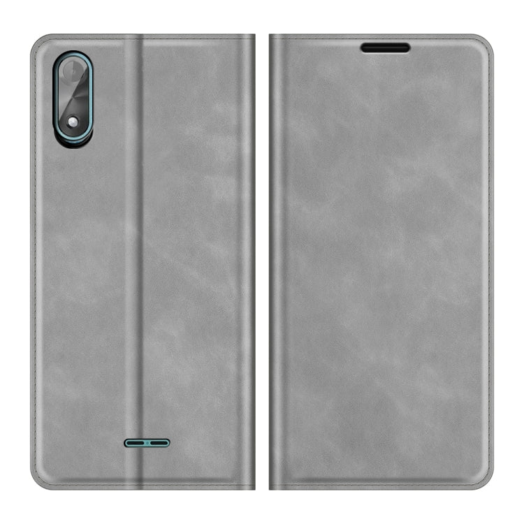 For Wiko Y51 Retro-skin Business Magnetic Suction Leather Case with Holder & Card Slots & Wallet