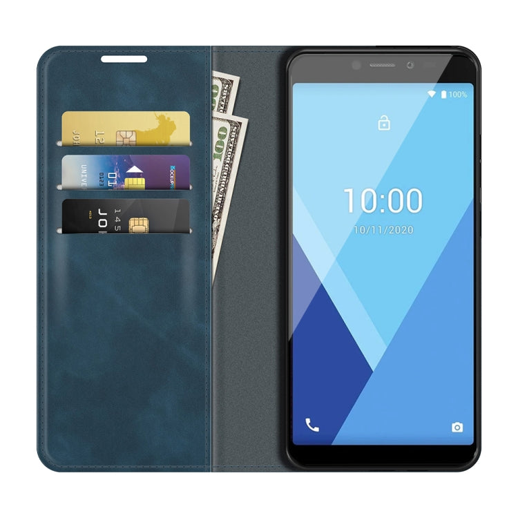 For Wiko Y51 Retro-skin Business Magnetic Suction Leather Case with Holder & Card Slots & Wallet