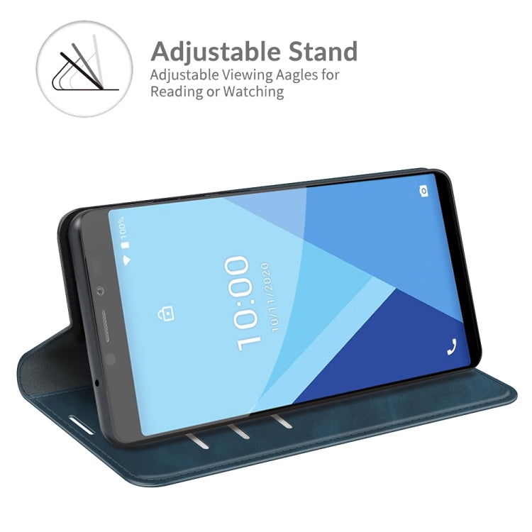 For Wiko Y51 Retro-skin Business Magnetic Suction Leather Case with Holder & Card Slots & Wallet