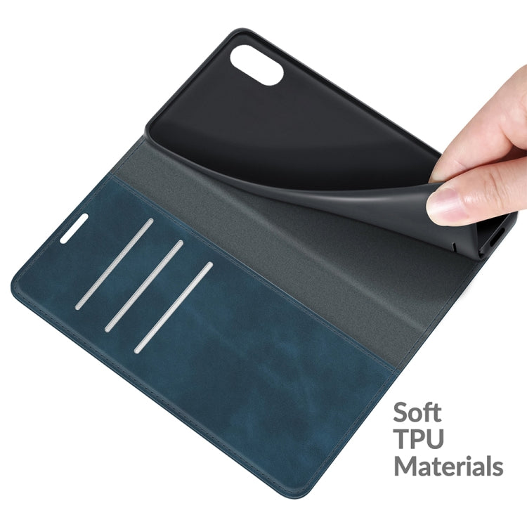 For Wiko Y51 Retro-skin Business Magnetic Suction Leather Case with Holder & Card Slots & Wallet