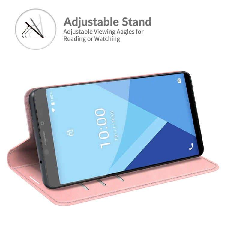 For Wiko Y51 Retro-skin Business Magnetic Suction Leather Case with Holder & Card Slots & Wallet