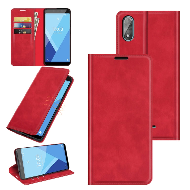 For Wiko Y51 Retro-skin Business Magnetic Suction Leather Case with Holder & Card Slots & Wallet