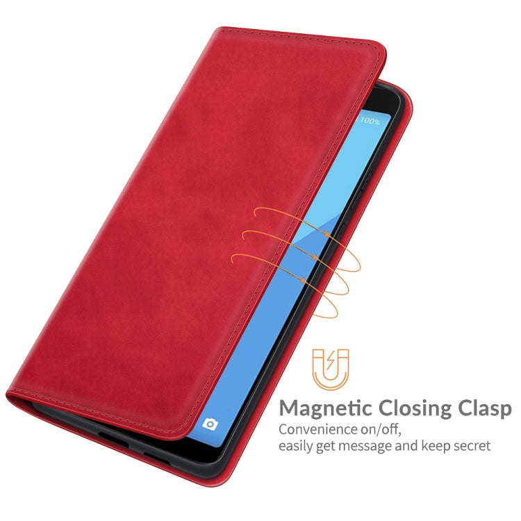 For Wiko Y51 Retro-skin Business Magnetic Suction Leather Case with Holder & Card Slots & Wallet