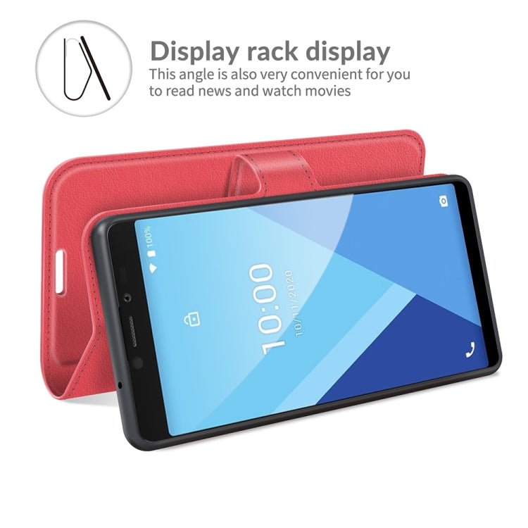 For Wiko Y51 Litchi Texture Horizontal Flip Protective Case with Holder & Card Slots & Wallet