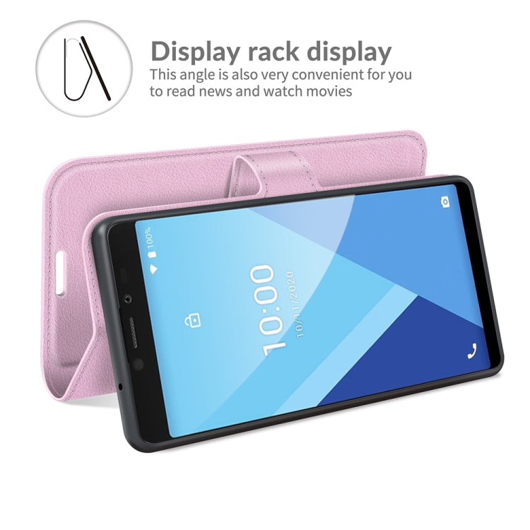 For Wiko Y51 Litchi Texture Horizontal Flip Protective Case with Holder & Card Slots & Wallet