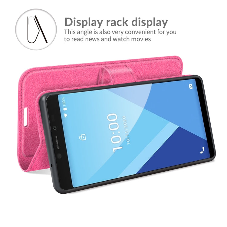 For Wiko Y51 Litchi Texture Horizontal Flip Protective Case with Holder & Card Slots & Wallet