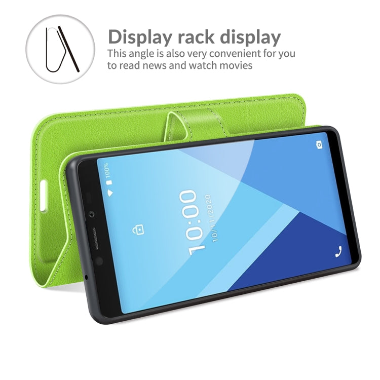 For Wiko Y51 Litchi Texture Horizontal Flip Protective Case with Holder & Card Slots & Wallet