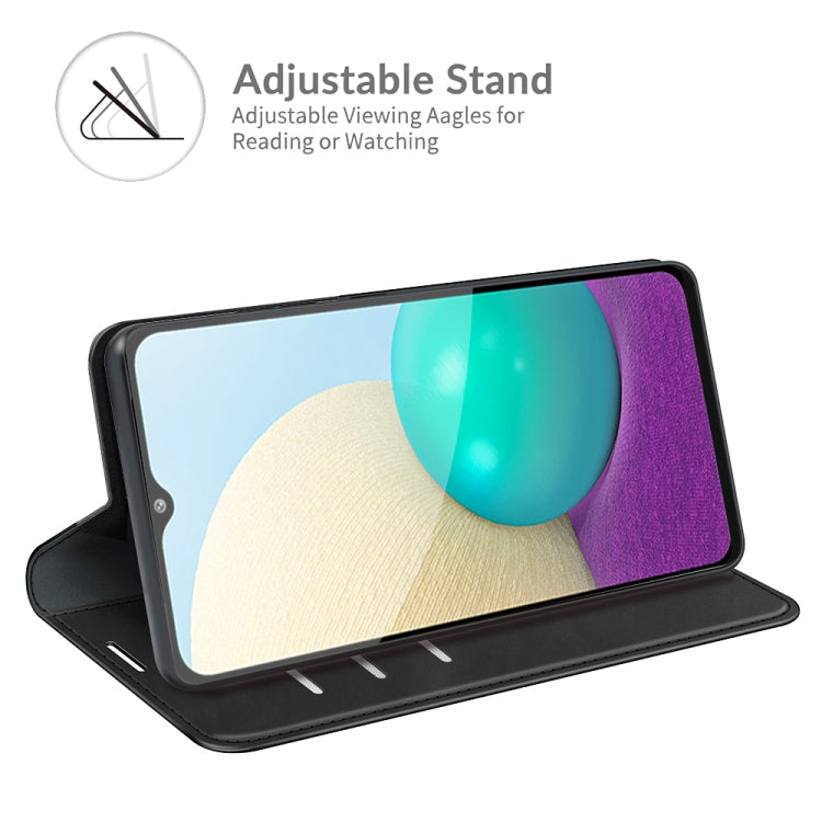 For Samsung Galaxy A02 / M02 Retro-skin Business Magnetic Suction Leather Case with Holder & Card Slots & Wallet
