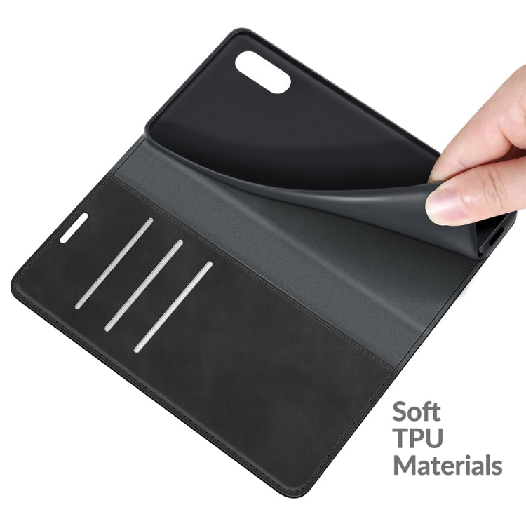 For Samsung Galaxy A02 / M02 Retro-skin Business Magnetic Suction Leather Case with Holder & Card Slots & Wallet