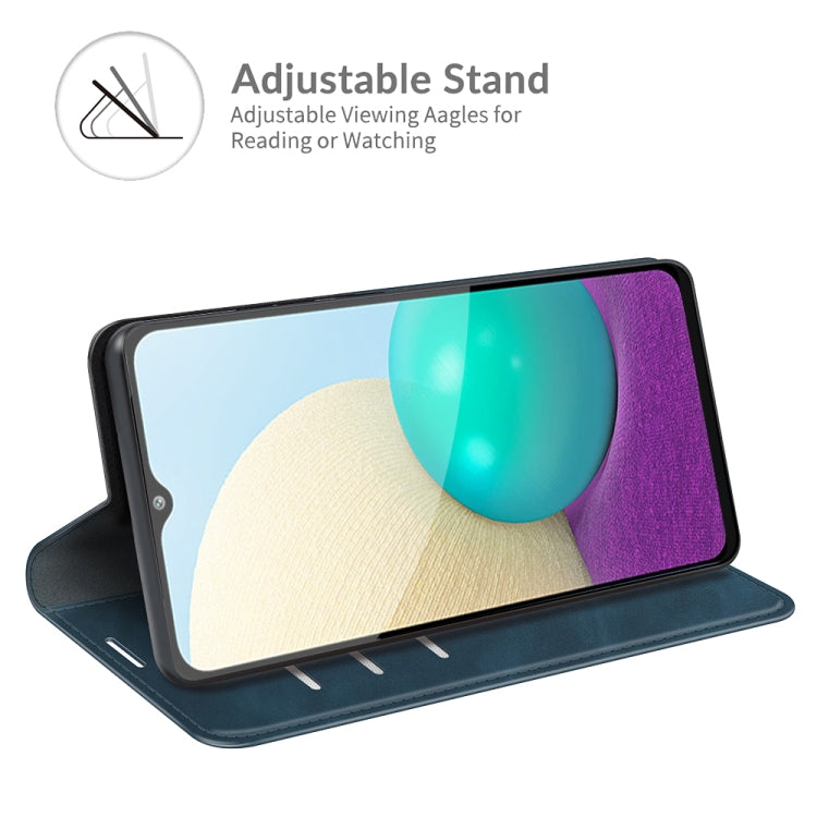 For Samsung Galaxy A02 / M02 Retro-skin Business Magnetic Suction Leather Case with Holder & Card Slots & Wallet