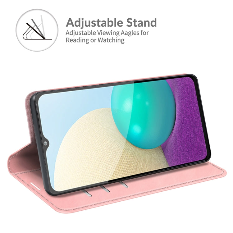 For Samsung Galaxy A02 / M02 Retro-skin Business Magnetic Suction Leather Case with Holder & Card Slots & Wallet