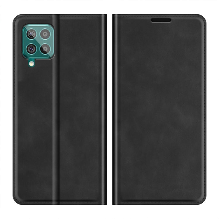 For Samsung Galaxy F62 / M62 Retro-skin Business Magnetic Suction Leather Case with Holder & Card Slots & Wallet