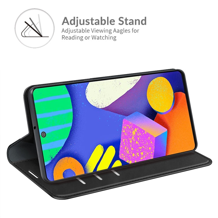 For Samsung Galaxy F62 / M62 Retro-skin Business Magnetic Suction Leather Case with Holder & Card Slots & Wallet