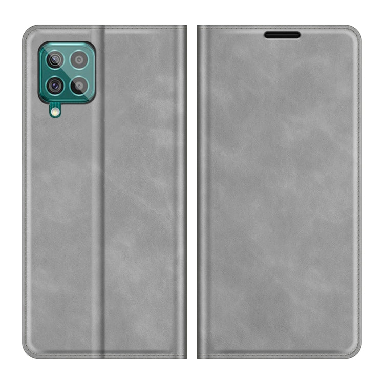 For Samsung Galaxy F62 / M62 Retro-skin Business Magnetic Suction Leather Case with Holder & Card Slots & Wallet