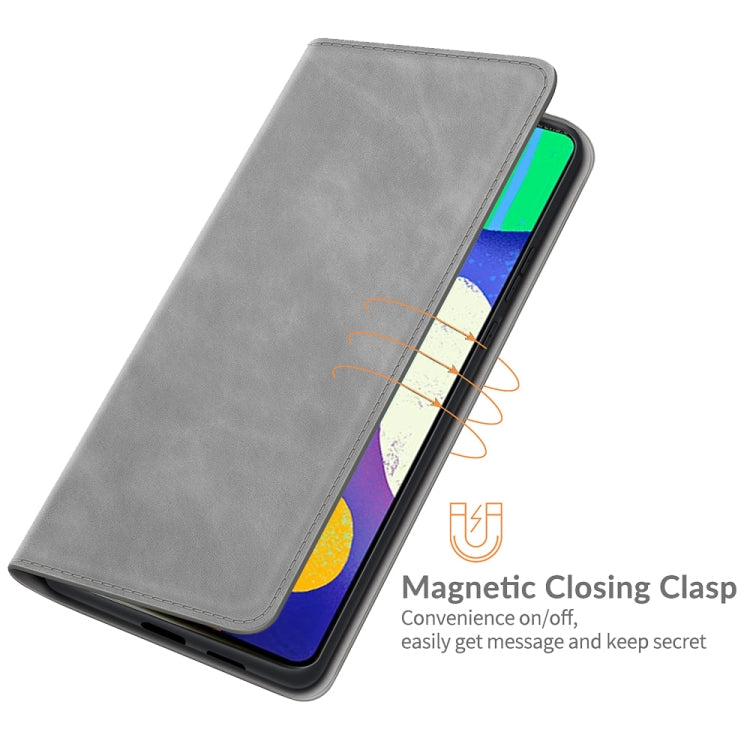 For Samsung Galaxy F62 / M62 Retro-skin Business Magnetic Suction Leather Case with Holder & Card Slots & Wallet