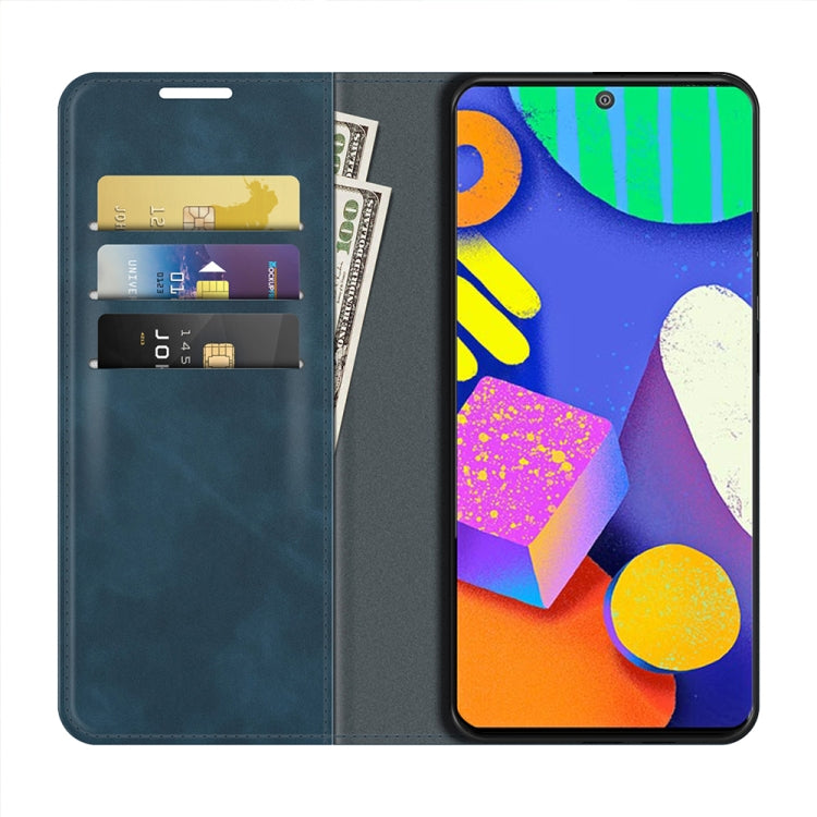 For Samsung Galaxy F62 / M62 Retro-skin Business Magnetic Suction Leather Case with Holder & Card Slots & Wallet