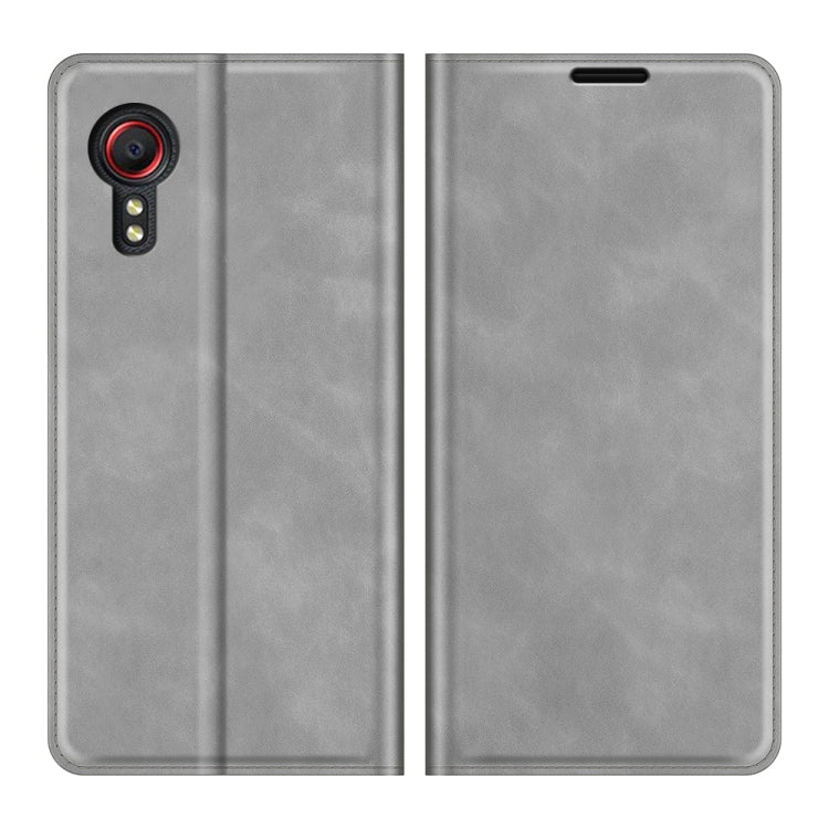 For Samsung Galaxy Xcover 5 / Xcover 5S Retro-skin Business Magnetic Suction Leather Case with Holder & Card Slots & Wallet
