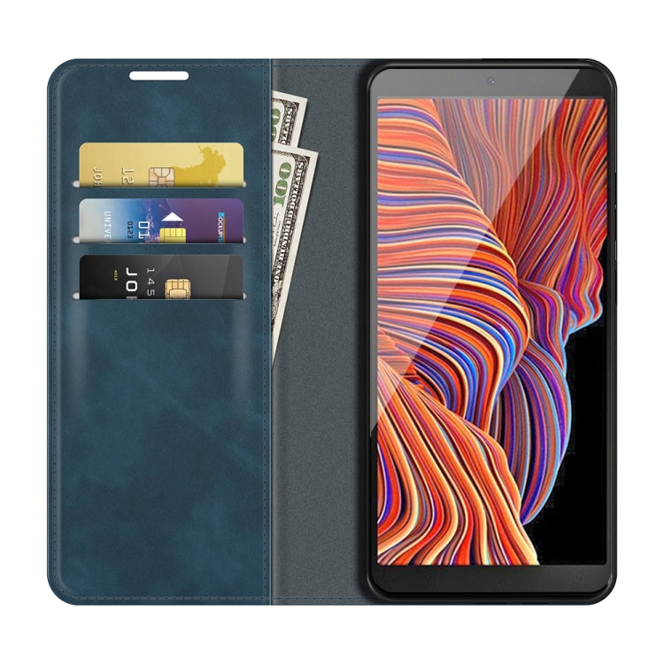 For Samsung Galaxy Xcover 5 / Xcover 5S Retro-skin Business Magnetic Suction Leather Case with Holder & Card Slots & Wallet