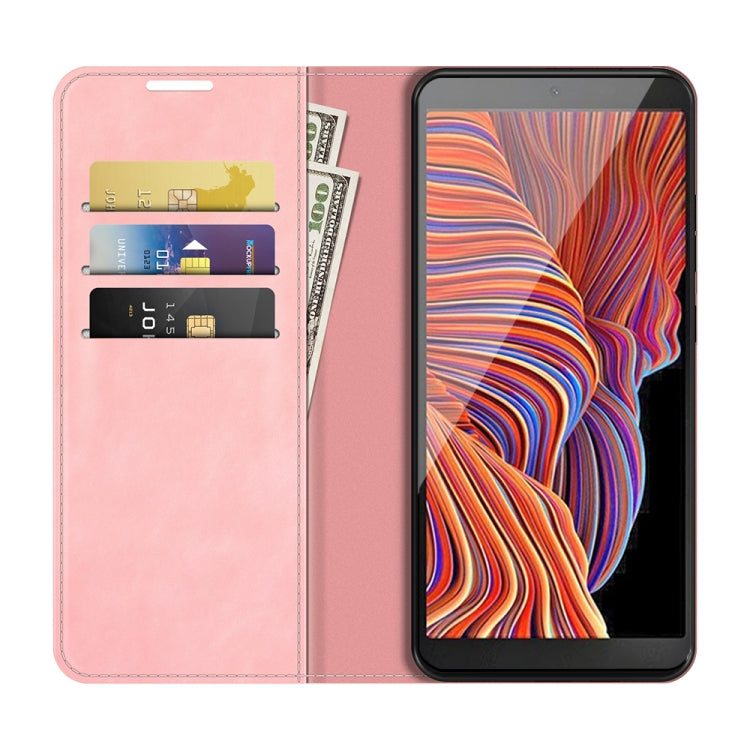For Samsung Galaxy Xcover 5 / Xcover 5S Retro-skin Business Magnetic Suction Leather Case with Holder & Card Slots & Wallet