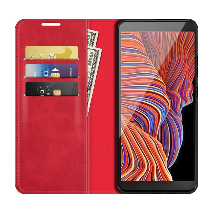 For Samsung Galaxy Xcover 5 / Xcover 5S Retro-skin Business Magnetic Suction Leather Case with Holder & Card Slots & Wallet