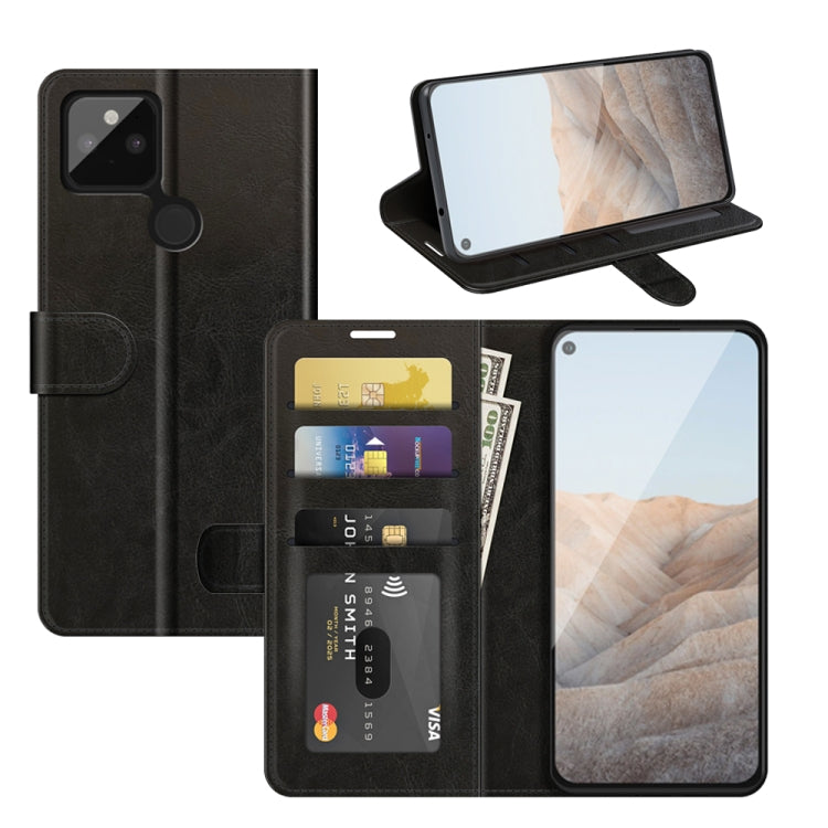 For Google Pixel 5A 5G R64 Texture Single Horizontal Flip Protective Case with Holder & Card Slots & Wallet& Photo Frame