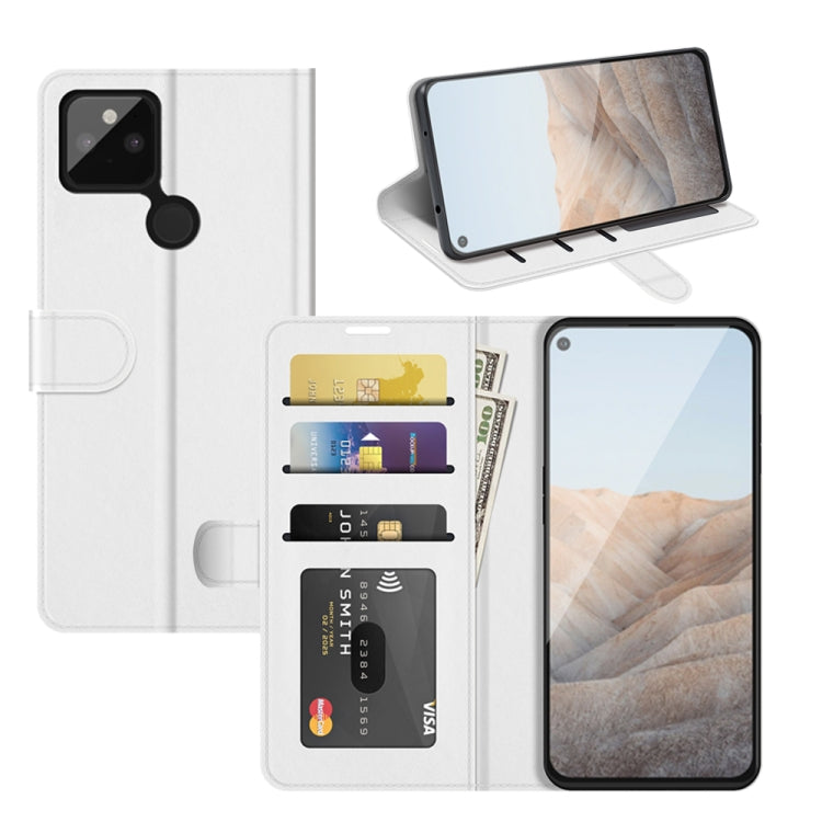 For Google Pixel 5A 5G R64 Texture Single Horizontal Flip Protective Case with Holder & Card Slots & Wallet& Photo Frame