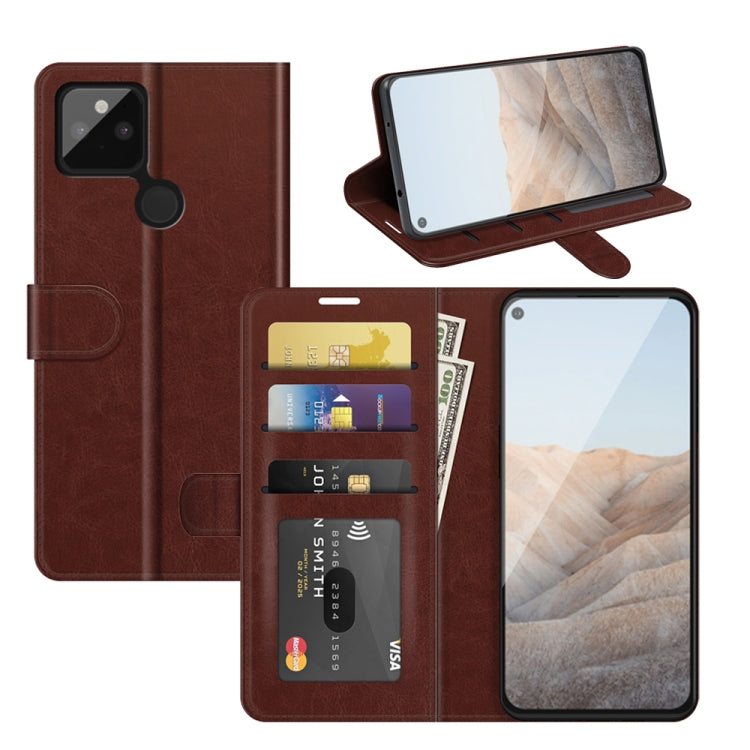 For Google Pixel 5A 5G R64 Texture Single Horizontal Flip Protective Case with Holder & Card Slots & Wallet& Photo Frame