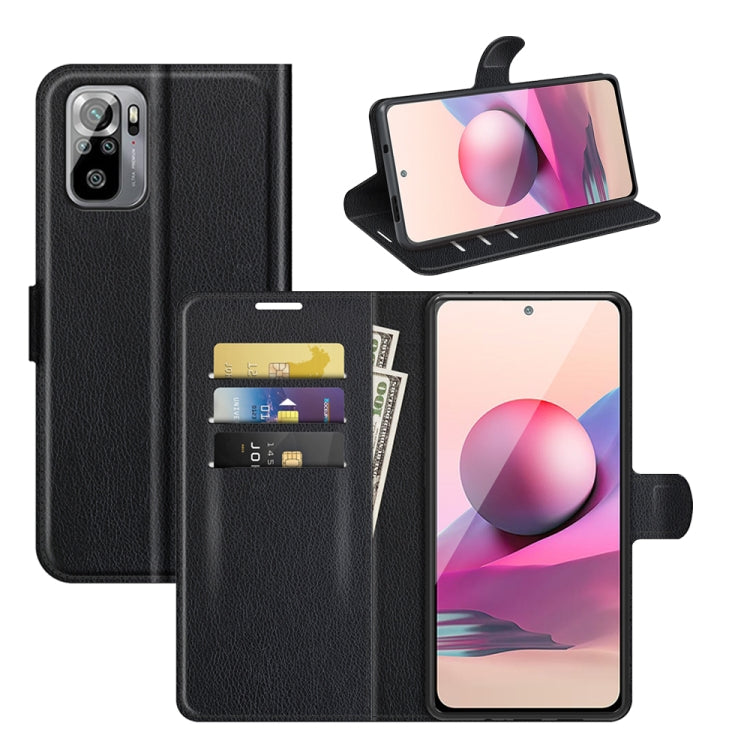 For Xiaomi Redmi Note 10 4G / Note 10S Litchi Texture Horizontal Flip Protective Case with Holder & Card Slots & Wallet