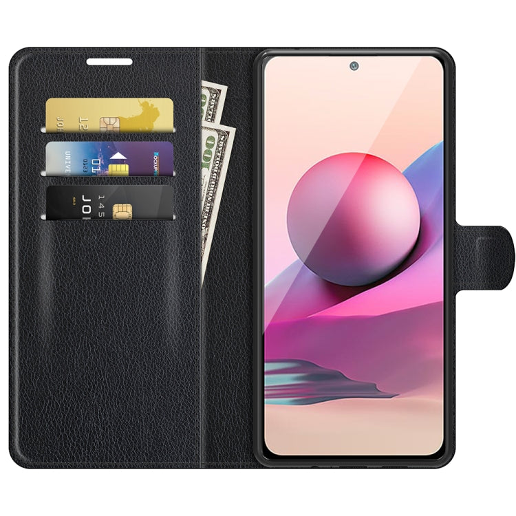 For Xiaomi Redmi Note 10 4G / Note 10S Litchi Texture Horizontal Flip Protective Case with Holder & Card Slots & Wallet