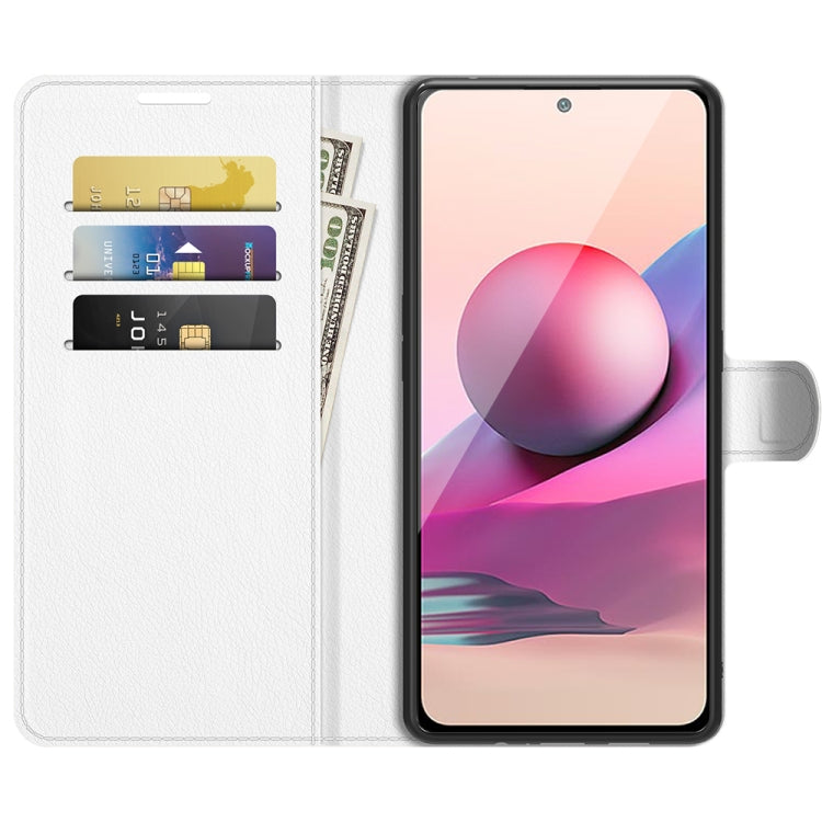 For Xiaomi Redmi Note 10 4G / Note 10S Litchi Texture Horizontal Flip Protective Case with Holder & Card Slots & Wallet