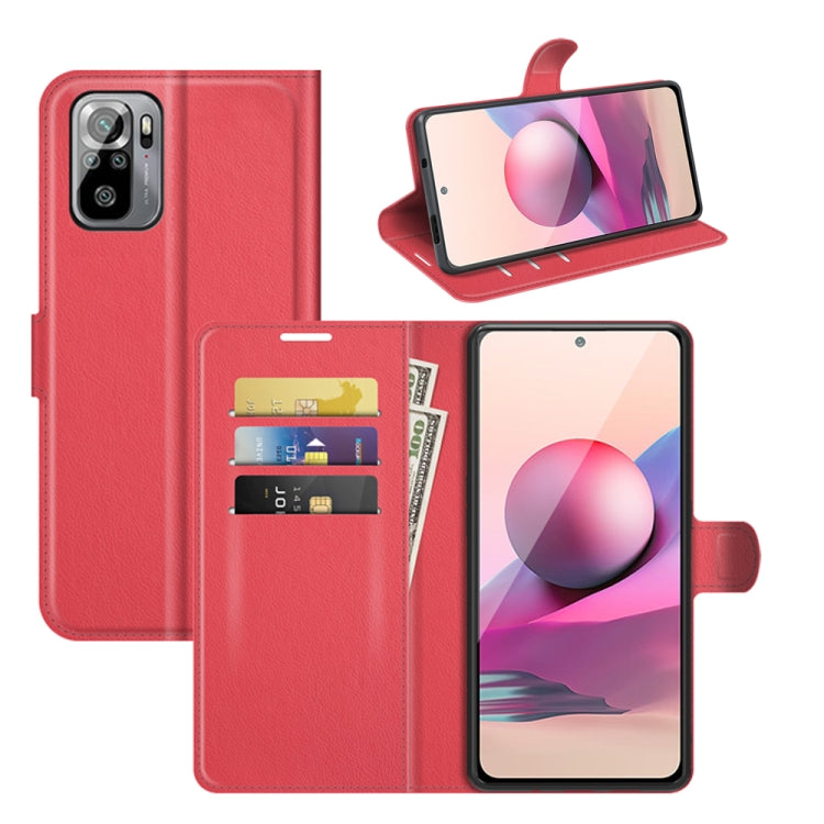 For Xiaomi Redmi Note 10 4G / Note 10S Litchi Texture Horizontal Flip Protective Case with Holder & Card Slots & Wallet