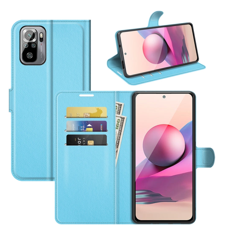 For Xiaomi Redmi Note 10 4G / Note 10S Litchi Texture Horizontal Flip Protective Case with Holder & Card Slots & Wallet