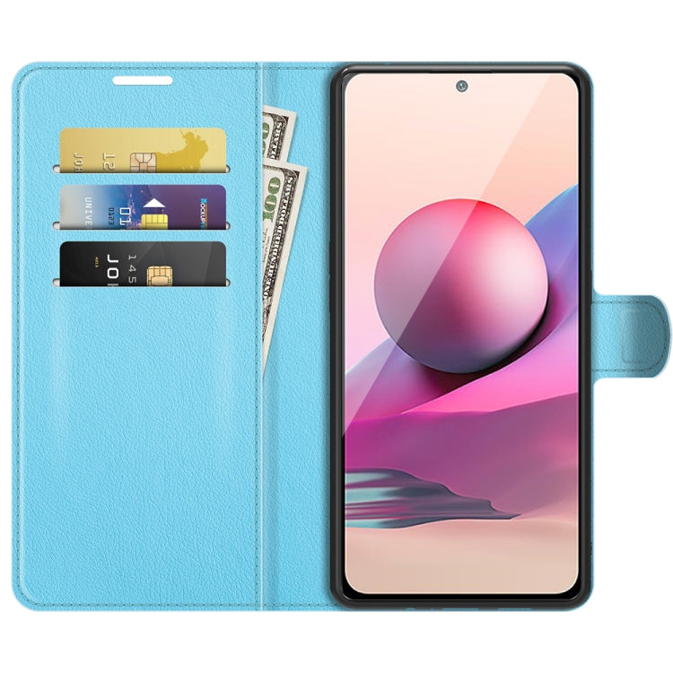 For Xiaomi Redmi Note 10 4G / Note 10S Litchi Texture Horizontal Flip Protective Case with Holder & Card Slots & Wallet