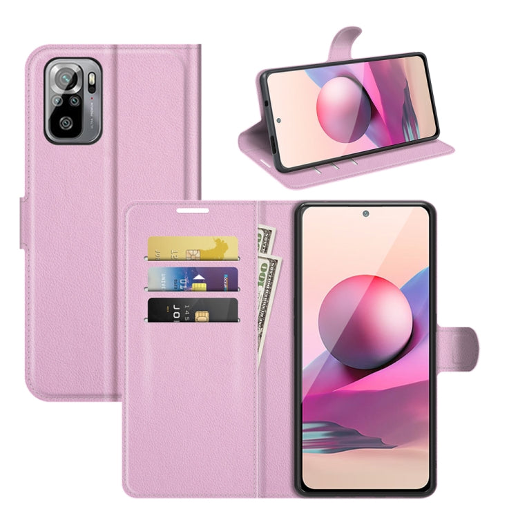 For Xiaomi Redmi Note 10 4G / Note 10S Litchi Texture Horizontal Flip Protective Case with Holder & Card Slots & Wallet