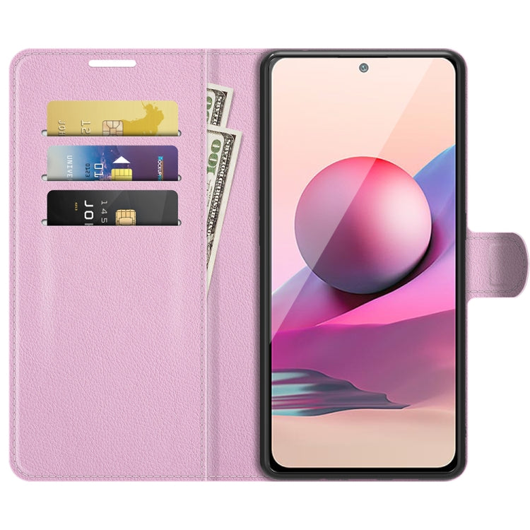 For Xiaomi Redmi Note 10 4G / Note 10S Litchi Texture Horizontal Flip Protective Case with Holder & Card Slots & Wallet