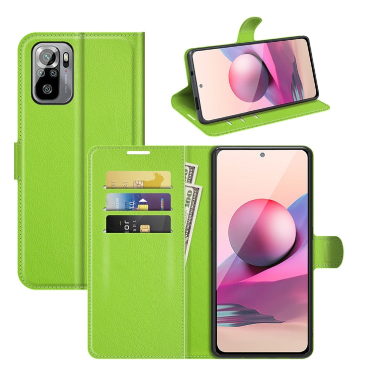 For Xiaomi Redmi Note 10 4G / Note 10S Litchi Texture Horizontal Flip Protective Case with Holder & Card Slots & Wallet