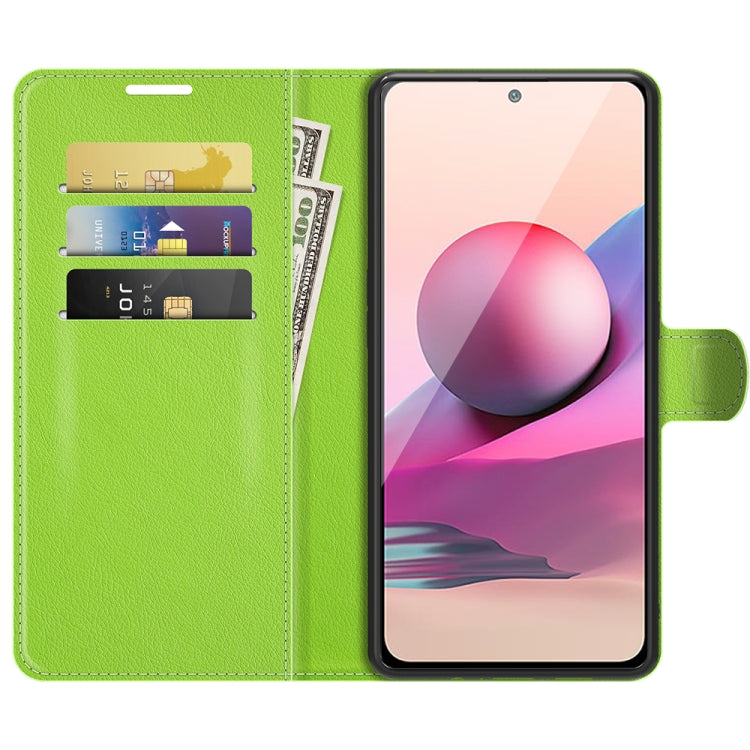 For Xiaomi Redmi Note 10 4G / Note 10S Litchi Texture Horizontal Flip Protective Case with Holder & Card Slots & Wallet