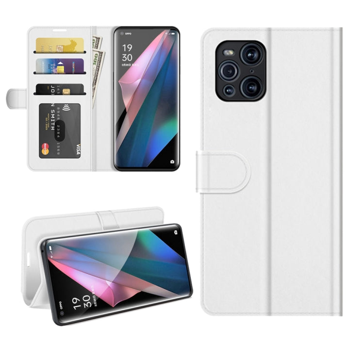 For OPPO Find X3 Pro / Find X3 R64 Texture Single Horizontal Flip Protective Case with Holder & Card Slots & Wallet& Photo Frame