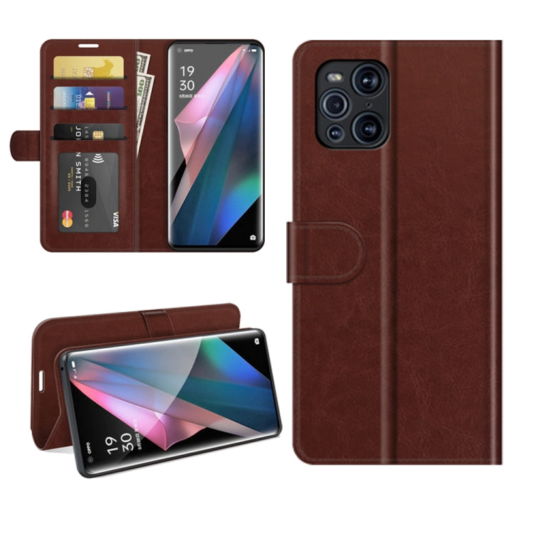 For OPPO Find X3 Pro / Find X3 R64 Texture Single Horizontal Flip Protective Case with Holder & Card Slots & Wallet& Photo Frame