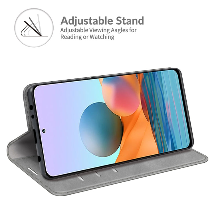 For Xiaomi Redmi Note 10 Pro / Note 10 Pro Max Retro-skin Business Magnetic Suction Leather Case with Holder & Card Slots & Wallet