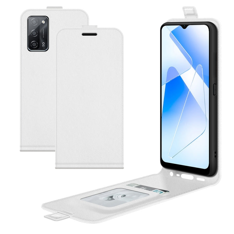 For OPPO A55 5G R64 Texture Single Vertical Flip Leather Protective Case with Card Slots & Photo Frame