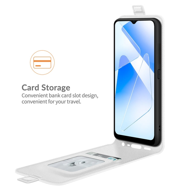 For OPPO A55 5G R64 Texture Single Vertical Flip Leather Protective Case with Card Slots & Photo Frame