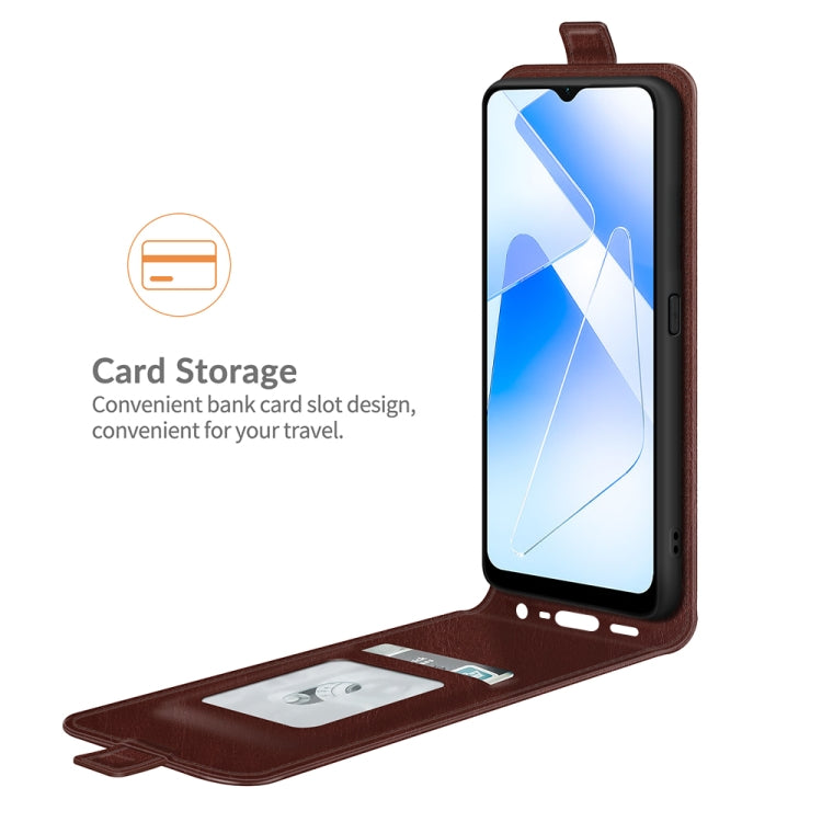 For OPPO A55 5G R64 Texture Single Vertical Flip Leather Protective Case with Card Slots & Photo Frame