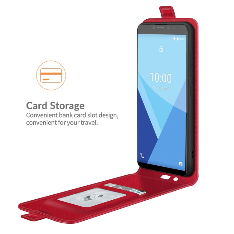 For WIKO Y51 R64 Texture Single Vertical Flip Leather Protective Case with Card Slots & Photo Frame