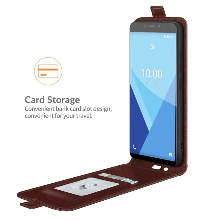 For WIKO Y51 R64 Texture Single Vertical Flip Leather Protective Case with Card Slots & Photo Frame