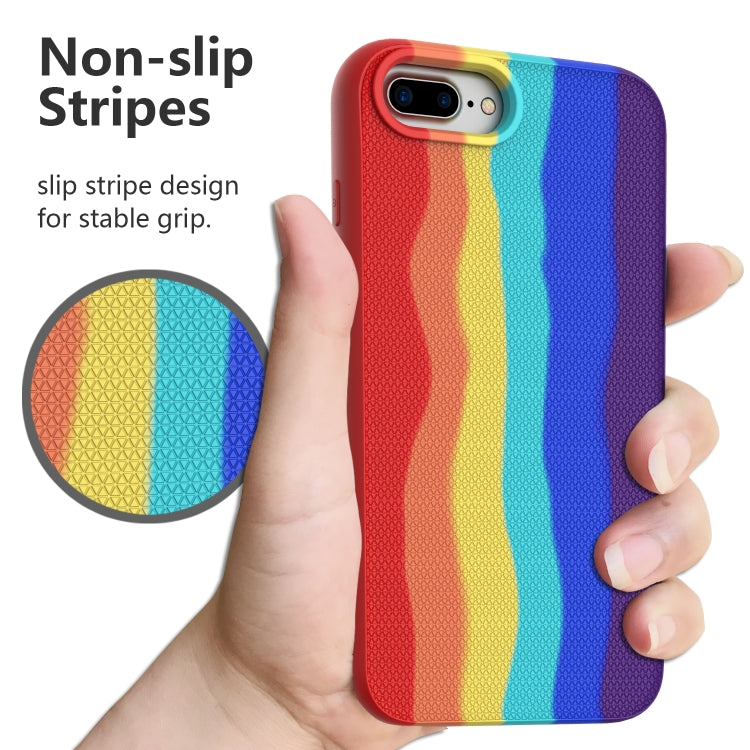 For iPhone SE 2022 / SE 2020 / 8 / 7 Rainbow Silicone +PC Shockproof Skid-proof Dust-proof Case