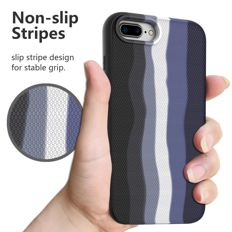 For iPhone 8Plus / 7 Plus Rainbow Silicone +PC Shockproof Skid-proof Dust-proof Case
