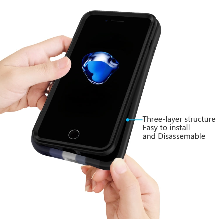 For iPhone 8Plus / 7 Plus Rainbow Silicone +PC Shockproof Skid-proof Dust-proof Case