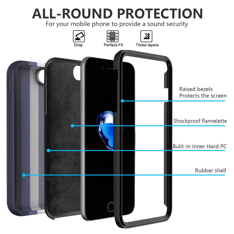For iPhone 8Plus / 7 Plus Rainbow Silicone +PC Shockproof Skid-proof Dust-proof Case