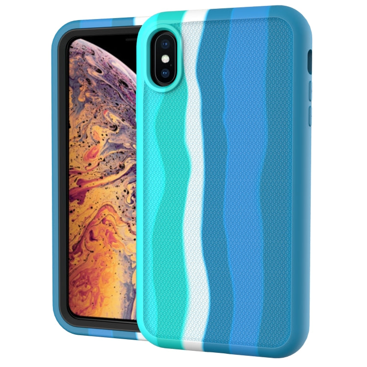 For iPhone XR Rainbow Silicone +PC Shockproof Skid-proof Dust-proof Case
